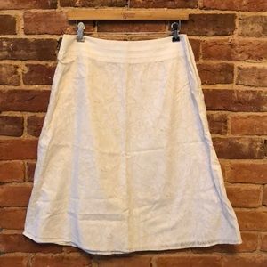 White Skirt With Light Brown Florals